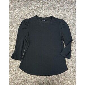 Ny&Co 7th ave 3/4 Puff Sleeve Scoop Neck Dress Blouse Top size Large